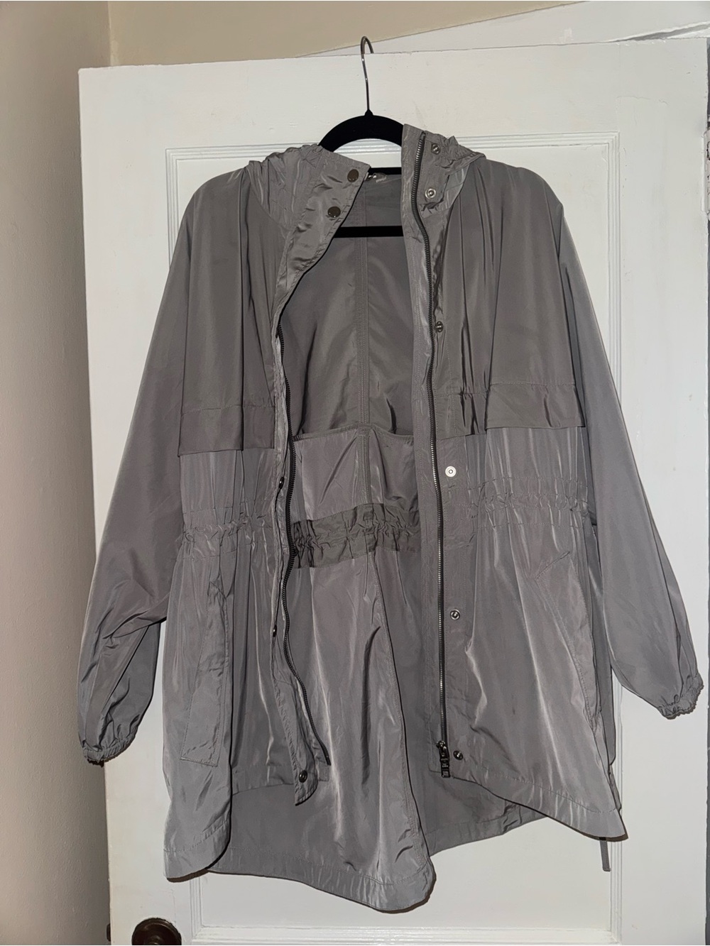 Athleta Gray Hooded Utility Anorak Jacket